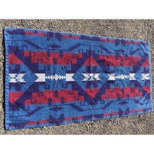 Ralph Lauren Beach Towel Purple Red Blue 100% Cotton 48" X 27" USA Vintage LOGO